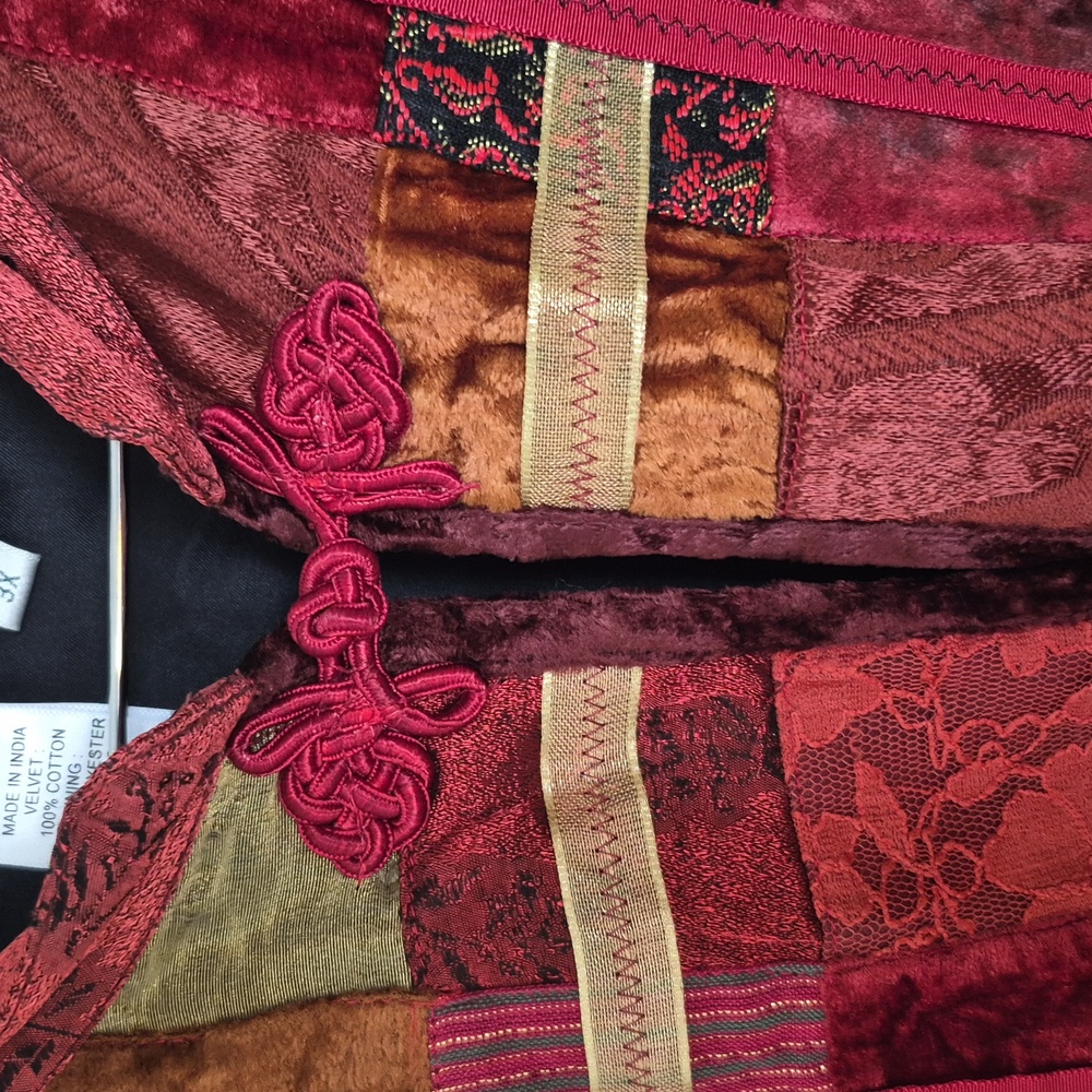 Coldwater Creek Multi-Color Patchwork Velvet Vest - image 4